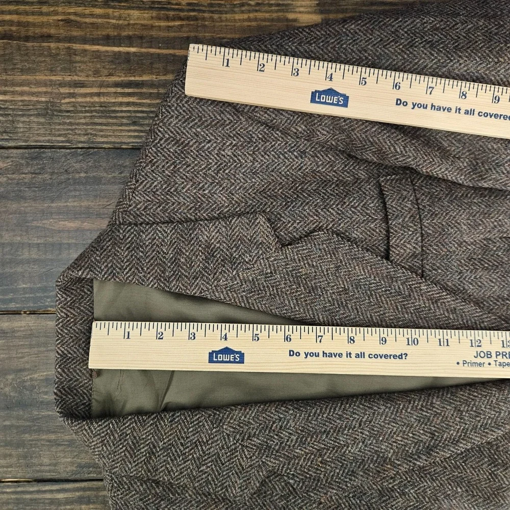 VTG Haggar Men's Tweed Sport Coat Blazer Two Button Brown Herringbone 40R‎